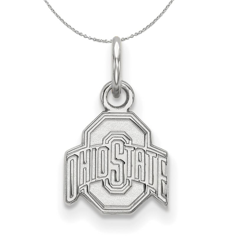 Sterling Silver Ohio State Xs (Tiny) Logo Necklace - 18 Inch